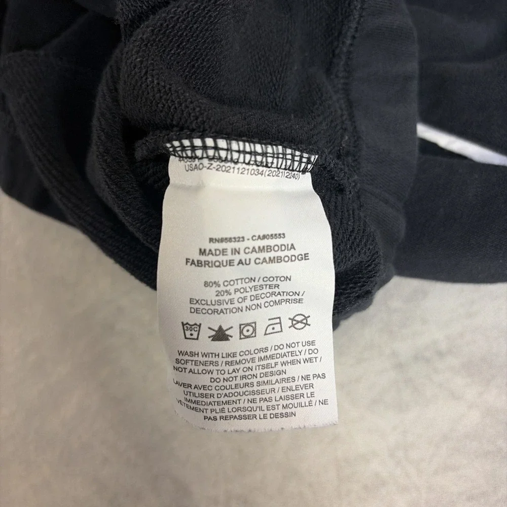 Nike Sweatshirt Womens XL Black Cropped Quarter Snap Mock Neck Piping Pullover